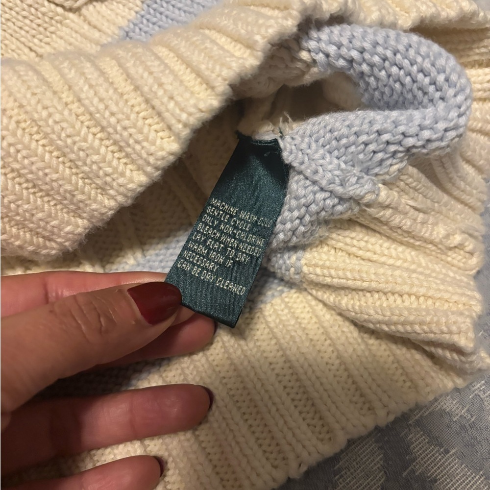 Lauren Ralph Lauren V-Neck Sweater in Cream size XL - Picture 4 of 8